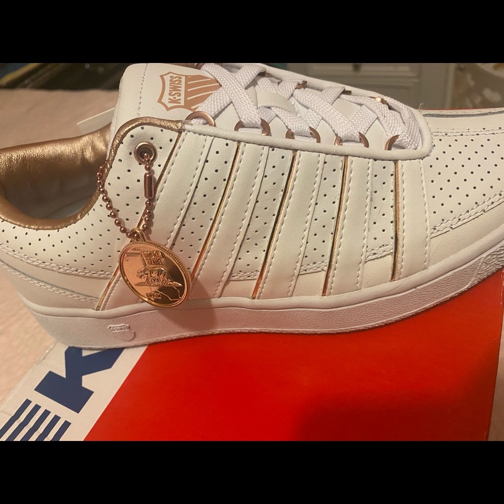 K-Swiss Shoes White Rose Gold Size 8.5 New In Box